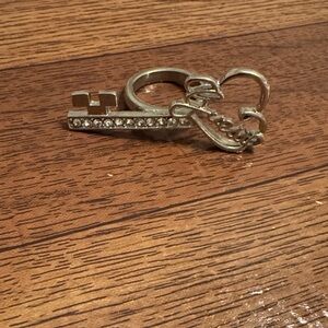 Guess Silver Heart Key Ring